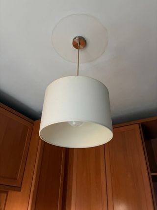 Lámpara de techo tela y madera