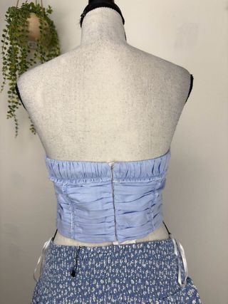 Top Corsetto Zara Azzurro - Nuovo con ganci S