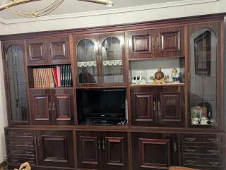 Ocasión bonito Mueble de salón madera y cristal