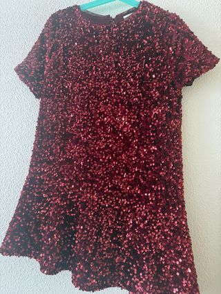 Vestido niña lentejuelas rojo