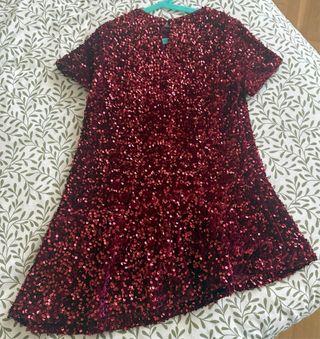 Vestido niña lentejuelas rojo