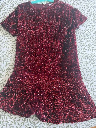 Vestido niña lentejuelas rojo