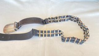 Cintura donna pelle nera con borchie