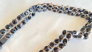 Cintura donna pelle nera con borchie