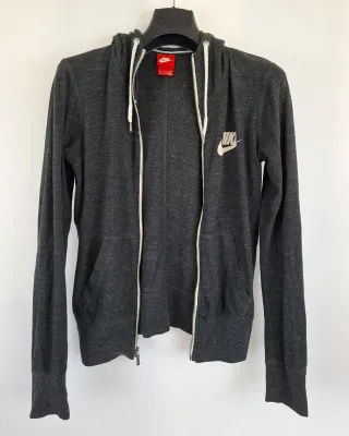 Sudadera Nike con cremallera gris jaspeado