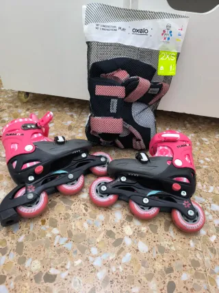 Patines Oxelo Talla 2XS + Protecciones