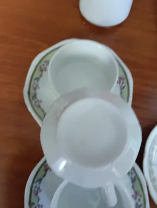 Juego de café porcelana floral