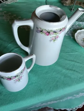 Juego de café porcelana floral