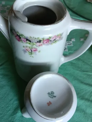 Juego de café porcelana floral