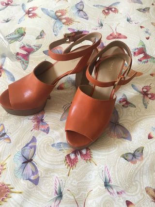 Sandalias Michael Kors Piel Naranja Plataforma