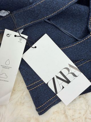 Top Zara Effetto Denim Elastico Taglia M