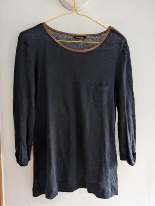 Jersey Massimo Dutti azul marino manga 3/4