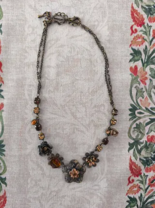 Collar vintage flor ámbar