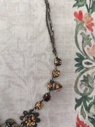 Collar vintage flor ámbar