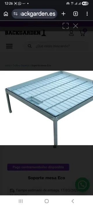 Bandeja con soporte para cultivo