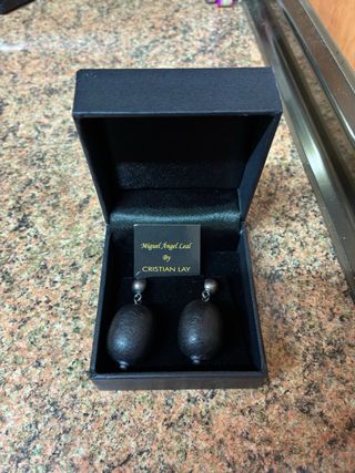 Pendientes Ovalados Negros Cristian Lay