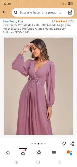 Vestido de fiesta rosa largo