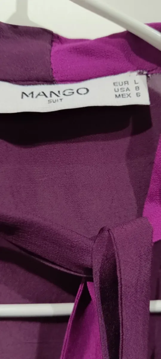 Blusa Mango Mujer Morado y Rosa