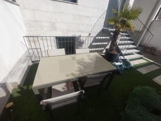 Mesa de jardín cristal y 4 sillas