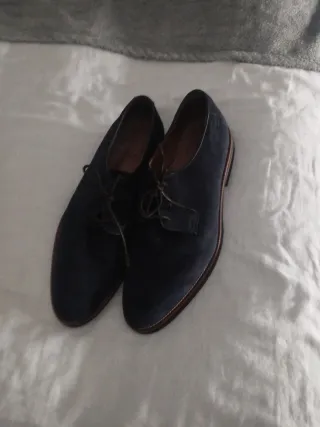 Zapatos de ante azul marino