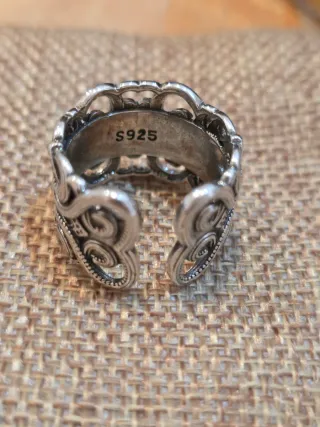 Anillo Plata Tibetana Onix Ajustable