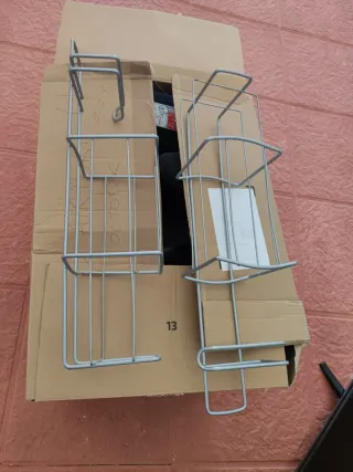 Soporte rollo papel baño metal gris