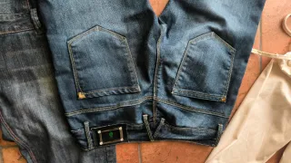 Jeans beige e blu taglia S