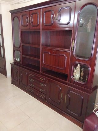 Librería Vitrina Vintage Madera y Cristal