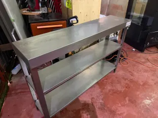 Mesa de acero inoxidable 125x30x85 cm