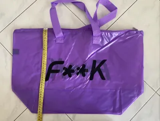Borsa mare F**K viola impermeabile