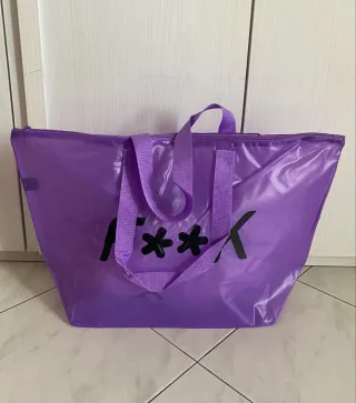 Borsa mare F**K viola impermeabile