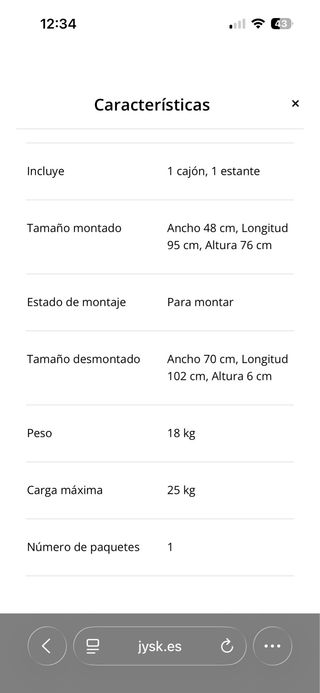 Scrivania Jysk in legno e nero. Modello Trappedal