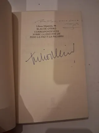 Correspondencia sobre la edición de "Pido la pa...