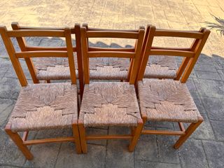 Lote 6 Sillas Madera de enea