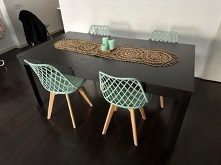 Pack 6 Sillas Comedor Plástico y Madera