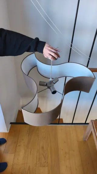 Lámpara techo beige/marrón 3 bombillas