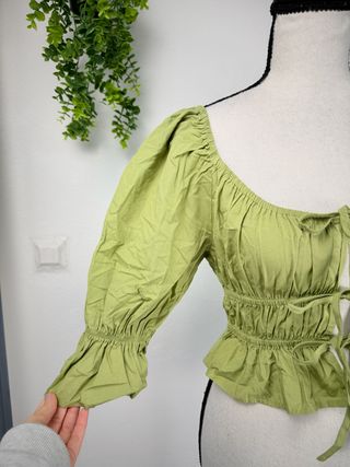 NAKD Top Corto Verde con Lacci XS