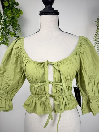 NAKD Top Corto Verde con Lacci XS