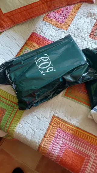 Hamaca de tela a rayas azul y blanco