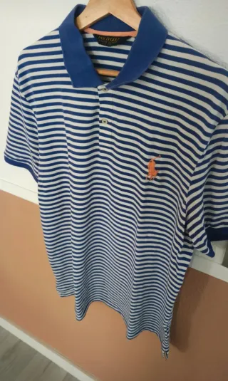 Polo Ralph Lauren Rayas Azul Blanco Talla M