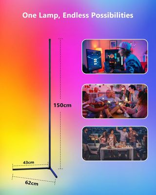 LuminexDesigns Lámpara de Pie LED RGB 150cm