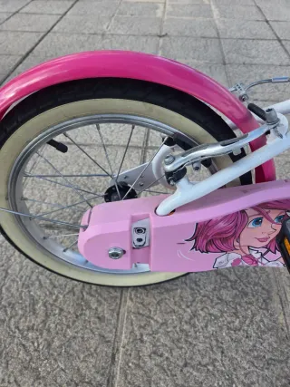 Bicicleta infantil 16" rosa y blanca