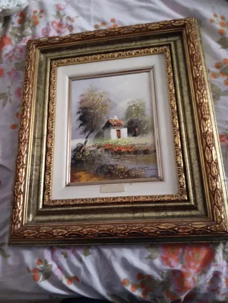 Cuadro con marco trabajado