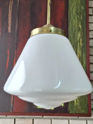 Lámpara Techo Opalina Metal y Cristal