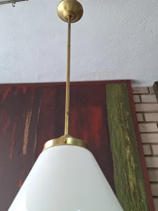 Lámpara Techo Opalina Metal y Cristal