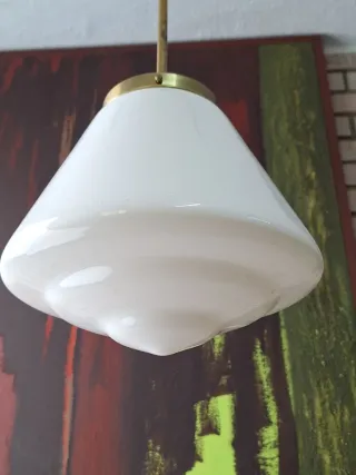 Lámpara Techo Opalina Metal y Cristal