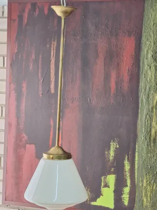 Lámpara Techo Opalina Metal y Cristal