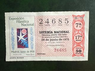 39 Billetes Lotería Nacional 1975