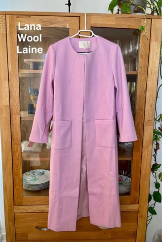 Abrigo largo lana lavanda elegante