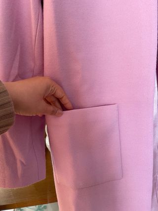 Abrigo largo lana lavanda elegante